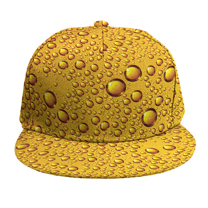 Water Drops On Beer Print Snapback Cap