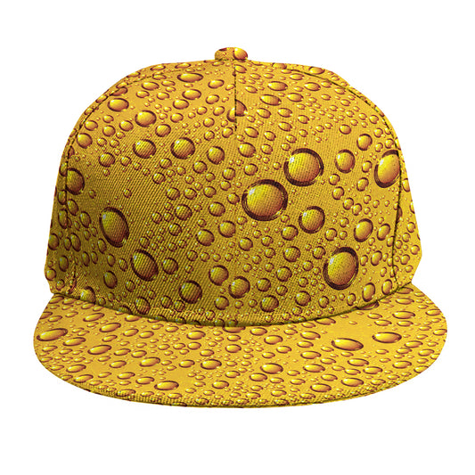 Water Drops On Beer Print Snapback Cap