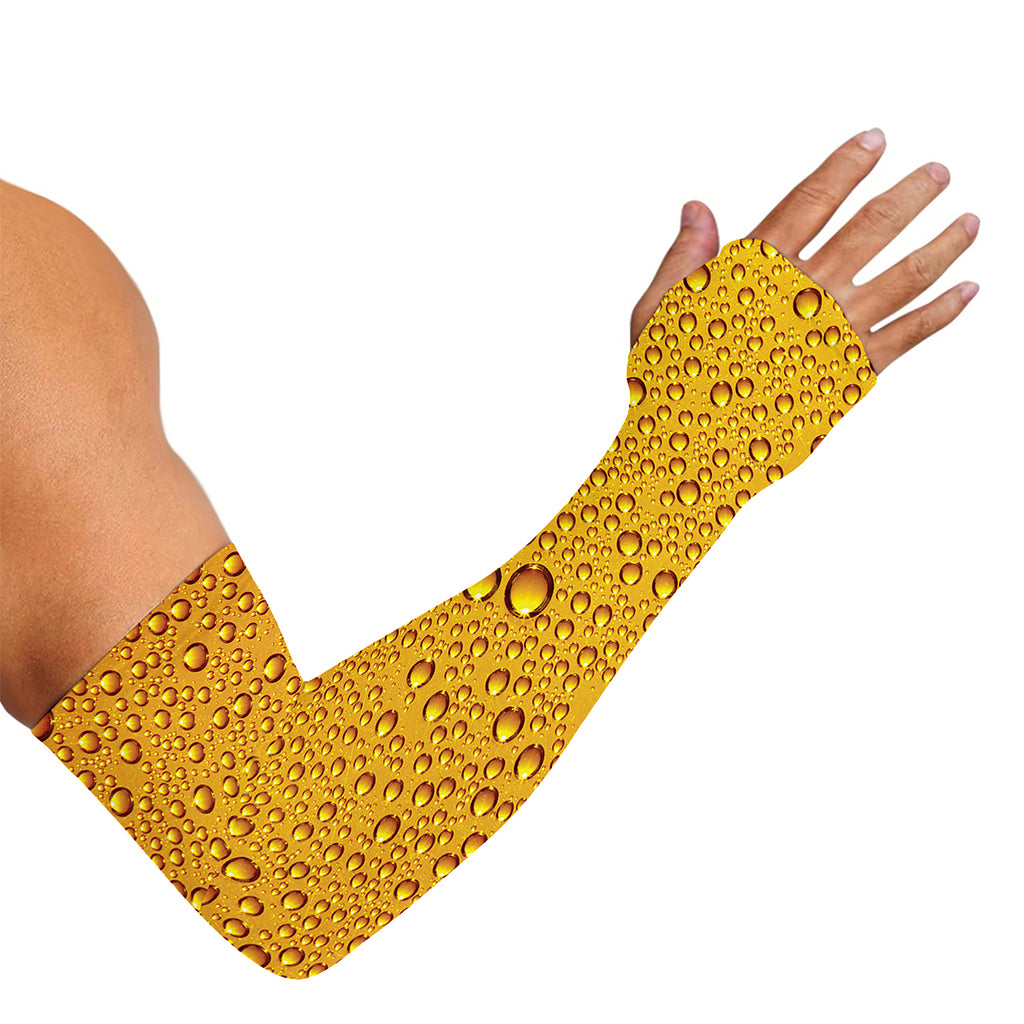 Water Drops On Beer Print Sun Protection Arm Sleeves