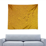Water Drops On Beer Print Tapestry