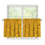 Water Drops On Beer Print Tier Curtains