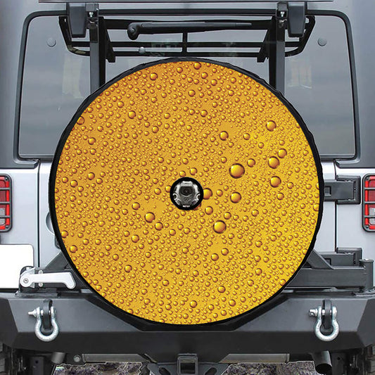 Water Drops On Beer Print Tire Cover With Camera Hole