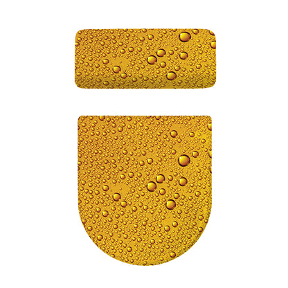 Water Drops On Beer Print Toilet Lid And Tank Cover Set