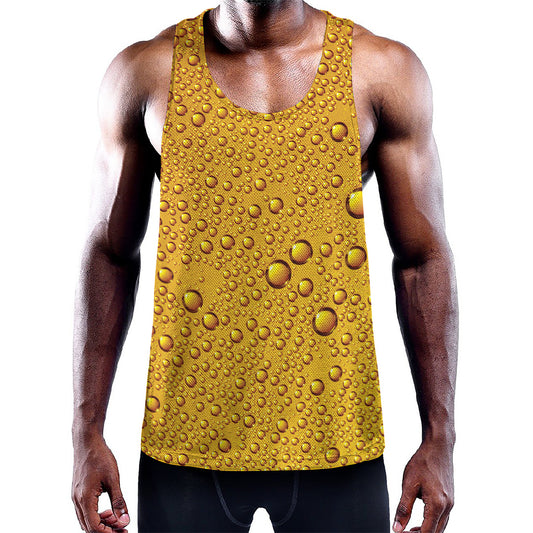 Water Drops On Beer Print Training Tank Top