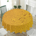 Water Drops On Beer Print Waterproof Round Tablecloth