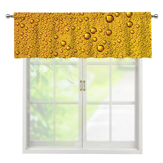 Water Drops On Beer Print Window Valance