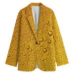 Water Drops On Beer Print Women's Cotton Blazer