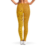 Water Drops On Beer Print Women's Leggings
