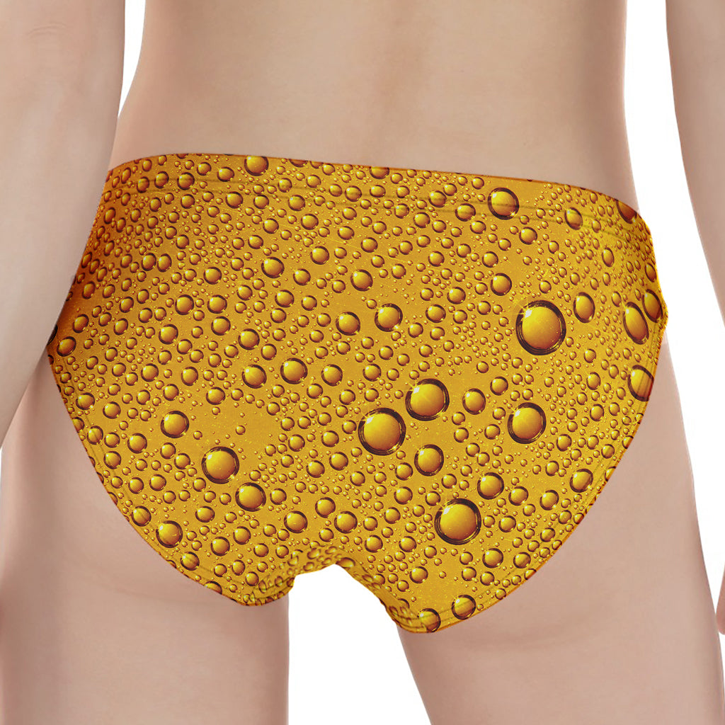 Water Drops On Beer Print Women's Panties