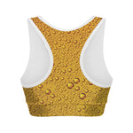 Water Drops On Beer Print Women's Sports Bra