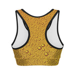 Water Drops On Beer Print Women's Sports Bra