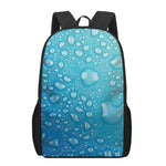 Water Drops Print 17 Inch Backpack