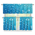 Water Drops Print 3 Piece Kitchen Curtains