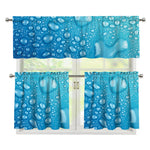 Water Drops Print 3 Piece Kitchen Curtains