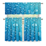Water Drops Print 3 Piece Kitchen Curtains