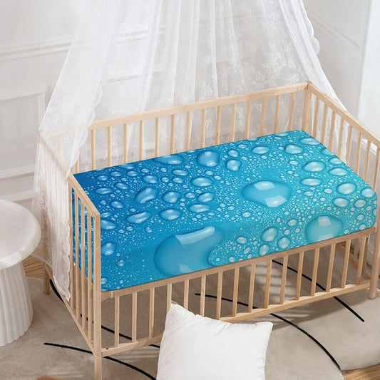 Water Drops Print Baby Crib Sheet