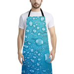 Water Drops Print Bib Apron With Pocket