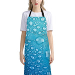 Water Drops Print Bib Apron With Pocket