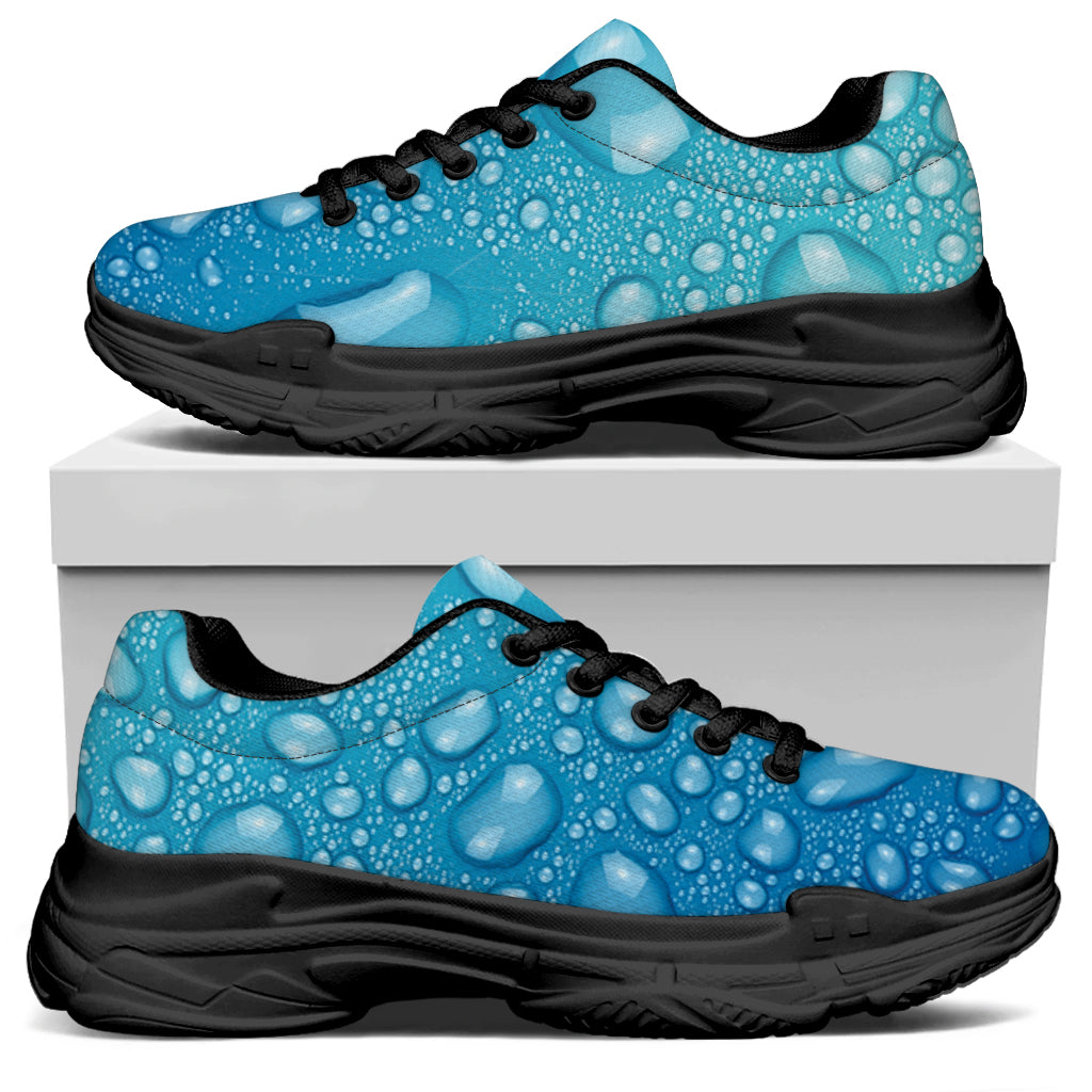 Water Drops Print Black Chunky Shoes