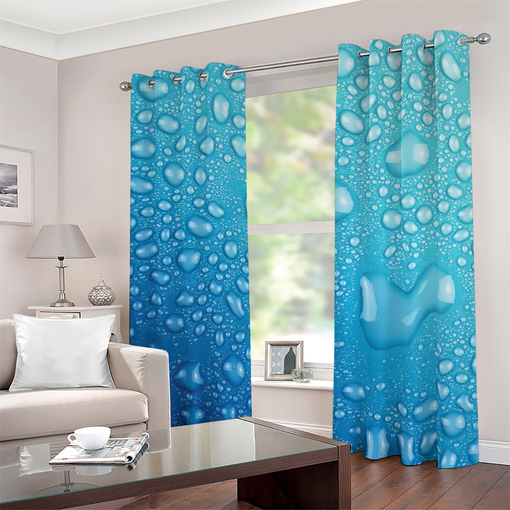 Water Drops Print Blackout Grommet Curtains