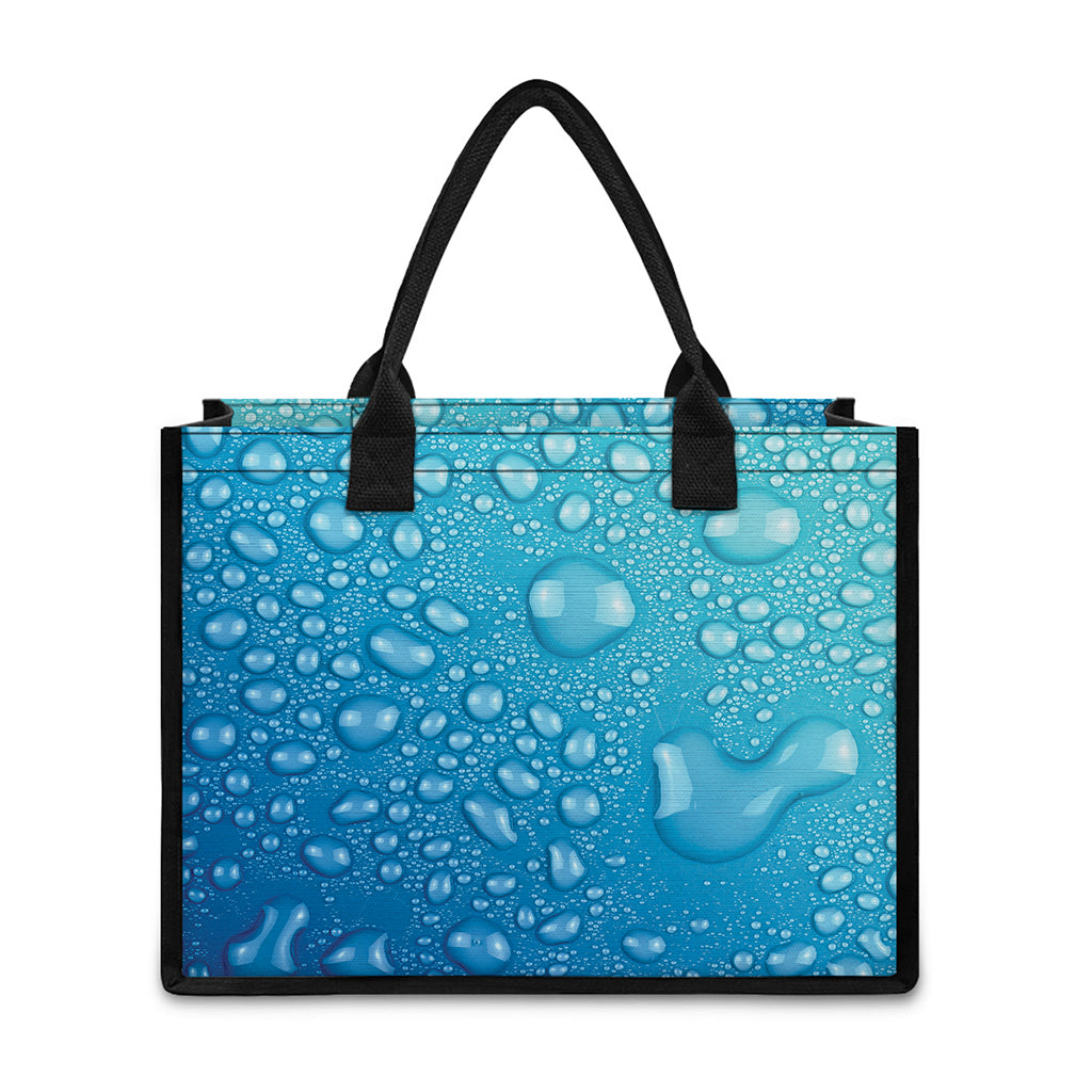 Water Drops Print Canvas Tote Bag