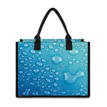 Water Drops Print Canvas Tote Bag