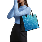 Water Drops Print Canvas Tote Bag