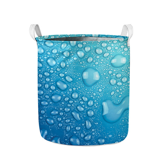 Water Drops Print Collapsible Laundry Basket