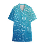 Water Drops Print Cotton Hawaiian Shirt