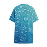 Water Drops Print Cotton Hawaiian Shirt