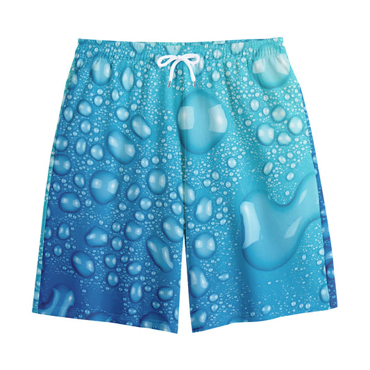 Water Drops Print Cotton Shorts