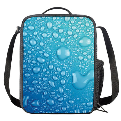 Water Drops Print Crossbody Lunch Bag