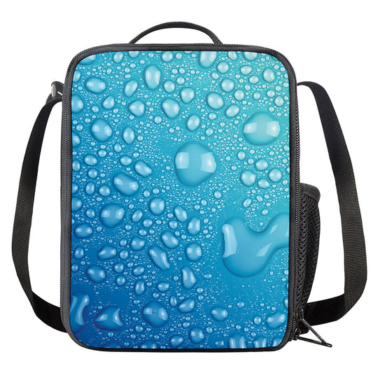 Water Drops Print Crossbody Lunch Bag