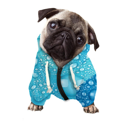 Water Drops Print Dog Zip Up Hoodie
