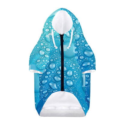 Water Drops Print Dog Zip Up Hoodie