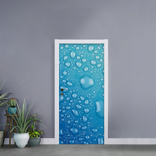 Water Drops Print Door Sticker