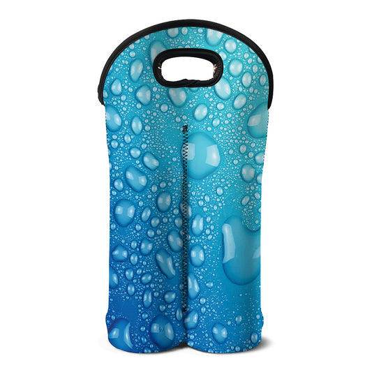 Water Drops Print Double Neoprene Wine Tote