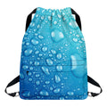 Water Drops Print Drawstring Backpack