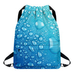 Water Drops Print Drawstring Backpack