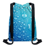 Water Drops Print Drawstring Backpack