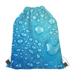 Water Drops Print Drawstring Bag