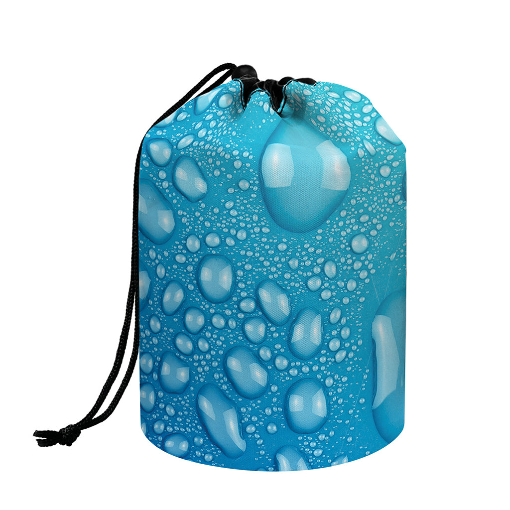 Water Drops Print Drawstring Makeup Bag