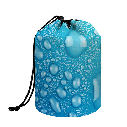 Water Drops Print Drawstring Makeup Bag