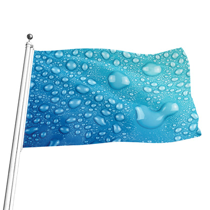 Water Drops Print Flag