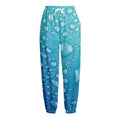 Water Drops Print Fleece Lined Knit Pants