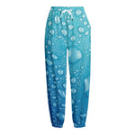 Water Drops Print Fleece Lined Knit Pants
