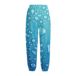 Water Drops Print Fleece Lined Knit Pants
