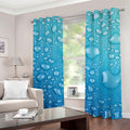 Water Drops Print Grommet Curtains