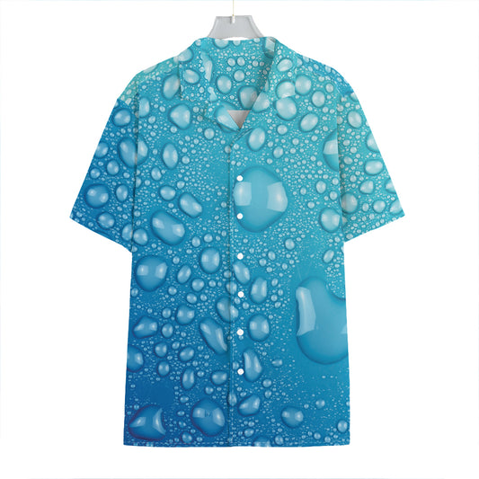 Water Drops Print Hawaiian Shirt