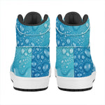 Water Drops Print High Top Leather Sneakers